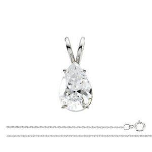 Pear Diamond Pendant 14K White (0.81 Ct D Vs1 ) Gia C47200016